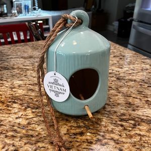 Ceramic Turquoise Birdhouse
